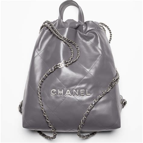 chanel gray backpack